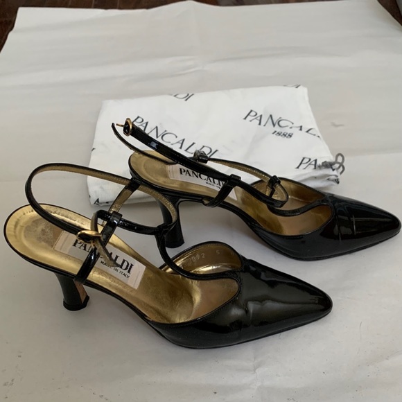 Pancaldi Black Glossy Heel size 5 with dust bag - Picture 2 of 3